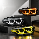 Blueberry-colored LED projection headlights with sequential turn signals (DRL) for BMW 3 Series G20 G28 2019-2022 - Natural White