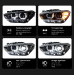 DBH Automotive Parts Tri-color Headlights for BMW 3 Series E90 Snake Eye Upgrade - Yellow, White, and Amber Assembly Headlights - Without AFS - Image 2