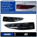 DBH Audi Q5/Q5L 2018-2024 LED Taillight Assembly Replacement Part OE 80A945069A 12V 10000LM 6000K Red Lens - 18-20, Left + Right - Image 7