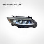 Headlight assembly for 2017 Toyota Corolla: LED DRL turn signals, projector xenon lights - white, component + LED high/low + LED auxiliary. - Image 4