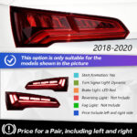 DBH Audi Q7 2006-2015 LED Taillights and Taillights with DRL Brake Lights 6000K Color 12V Automotive Parts - Left + Right, 06-09 Original Vehicle Halogen Red - Image 7