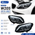 Headlight assembly upgrade for 2015-2021 Mercedes-Benz C-Class W205 Maybach models with LED projector daytime running lights - 2019-2021