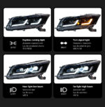 LED headlight assembly for Honda Accord 8th Generation G8 2008-2012 models, LED DRL turn signals with angel wing styling upgrade - single unit. - Image 2
