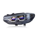 Upgrade your BMW 5 Series GT 2010-2017 Dual-L Blue Eyebrow Plug and Play Full LED Headlight Assembly - One headlight, no bumper replacement required. - Image 3