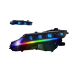 Custom-designed 12V LED headlight assembly with triple-projection daytime running lights and sequential turn signals, suitable for various car models. - Image 4