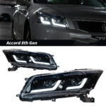 LED headlight assembly for Honda Ciimo FD2 JDM Civic 06-11 LED DRL turn signal lens projection headlight automotive lighting accessories - white