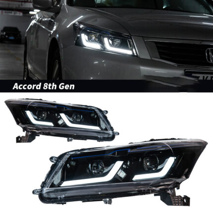 LED headlight assembly for Honda Ciimo FD2 JDM Civic 06-11 LED DRL turn signal lens projection headlight automotive lighting accessories - white