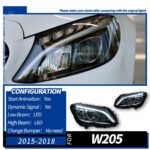 Headlights for 2015-2021 Mercedes-Benz C-Class W205 (older to newer models) with LED daytime running lights and turn signals C180 - 2019 - Image 9