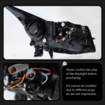 Suitable for 09-16 Chevrolet Cruze xenon headlight assembly with angel eye lenses and turn signals. Model 1515 China - Halogen, without LED bulb. - Image 6