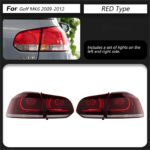 Upgrade for headlight assemblies on 2014-2017 Volkswagen Golf 7/7.5 models: Red/white dual-color LED daytime running lights. - Red, original xenon headlights. - Image 3