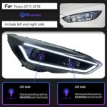 Headlights for Mondeo Fusion models, 2013-2016 DRL turn signals, high beams, angel eye projector lens, 12V 6000 lumens - left + right, using mosaic LED lens, right-hand drive. - Image 6