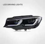 New Mini R50 headlight assembly with LED daytime running lights, sequential turn signals, 12V ABS material, compatible with R50/R52/R53 - R50 / R52 / R53 full LED headlights (single side). - Image 2
