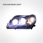 LED headlight assembly with LED DRL dynamic sequential turn signal projector lens for Toyota Corolla 2011-2013 models - White - Image 4