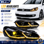 Suitable for Volkswagen Golf 6 taillight assembly, high-spec 6 taillight retrofit, flowing turn signals, brake lights, flowing turn signals - black