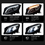 High-end LED lenses for headlight assemblies of 2015-2019 Mercedes-Benz W156 GLA models - compatible with original halogen headlights. - Image 4
