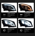 Modifying older Mercedes-Benz G-Class (W463 model) large vehicles (G500, G63, G350, G400, G55) with new blacked-out geometric headlights - 2007-2017 - Image 2