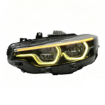 Dual-color angel eye LED headlight assembly for BMW 5 Series F10 F11 F18 2010-2017, direct-plug type - suitable for original xenon bulbs with AFS (Automatic Lighting System). - Image 2