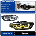 Suitable for 2013-2018 BMW 3 Series F30 dual-color spoon-shaped headlight assembly and LED turn signals - Original vehicle xenon/ dual-color, right rudder - Image 8