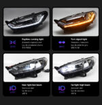 2012-2013 Ford Focus Car Headlights - 12V LED Headlight Assembly with Lens and Daytime Running Lights - Brand New Retrofit - Cool White - Image 3