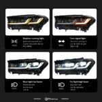 Suitable for BMW 5 Series headlight assemblies 2011-2017 F10 F18 upgraded with angel eye LED headlights - yellow. - Image 3