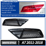 Factory direct sales of Audi A5 direct-plug taillight retrofit, 08-16 RS 12-16 upgrade with new 12V voltage - Left + Right, 08-12 original halogen. - Image 8