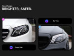 High-spec LED headlight assembly for 2015-2019 Mercedes-Benz GLA, upgraded with DRLs, turn signals, and projection lenses. - Original halogen headlights - Image 4