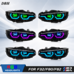 DBH's new RGB 7-color V2 IKON style daytime running lights and LED headlights are suitable for BMW 4 Series F32/F33/F36/F80/F82 M3/M4 - 7-cool
