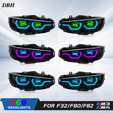 DBH's new RGB 7-color V2 IKON style daytime running lights and LED headlights are suitable for BMW 4 Series F32/F33/F36/F80/F82 M3/M4 - 7-cool
