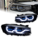 LED headlight assemblies suitable for BMW 5 Series 2010-2013 aftermarket F10/F18 xenon D2S new 525/520/528/530 angel eye DRL headlights.