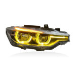 Suitable for 2013-2018 BMW 3 Series F30 dual-color spoon-shaped headlight assembly and LED turn signals - Original vehicle xenon/ dual-color, right rudder - Image 3