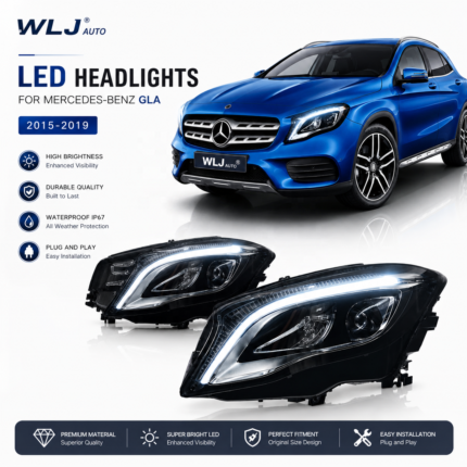 Modifying older Mercedes-Benz G-Class (W463 model) large vehicles (G500, G63, G350, G400, G55) with new blacked-out geometric headlights - 2007-2017
