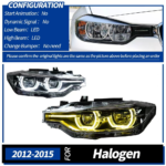 Suitable for 2013-2018 BMW 3 Series F30 dual-color spoon-shaped headlight assembly and LED turn signals - Original vehicle xenon/ dual-color, right rudder - Image 7