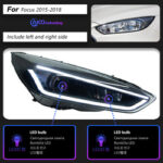 Headlights for Mondeo Fusion models, 2013-2016 DRL turn signals, high beams, angel eye projector lens, 12V 6000 lumens - left + right, using mosaic LED lens, right-hand drive. - Image 7