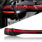 LED taillight assembly for Honda Fit GK5 (2014-2019 models) - Sequence: Turn signals, daytime running lights, rear lights - Black
