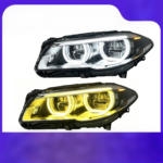 Upgraded new arrow-shaped dual-color high-brightness LED projector headlight assembly - cool white, suitable for BMW X3 F25 models from 2010 to 2013.