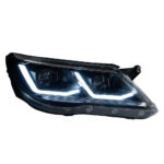 LED headlight assembly for Volkswagen Passat 2019-2021 models, with sequential turn signals and laser projection lenses - multi-color, full LED. - Image 2