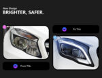High-spec LED headlight assembly for 2015-2019 Mercedes-Benz GLA, upgraded with DRLs, turn signals, and projection lenses. - Original halogen headlights - Image 2