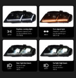 Factory direct sales of halogen xenon headlight upgrades to LED headlights, assemblies for 2016-2018 Audi A6 and C7 - Left + Right, 12-15 - Image 3