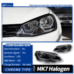 Dual-lens upgrade kit for 2009-2012 Volkswagen Golf 6 headlight assemblies (12V 6000 lumens 3000K LEDs) - Black, Right-hand drive - Image 7