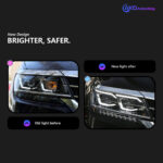 Volkswagen Skoda Octavia 15-17 headlight assembly, with aftermarket LED daytime running lights and xenon dual lenses - Cool White, Left + Right - Image 2