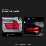 LED spoon-shaped plug-and-play turn signal and headlight assembly specifically for BMW 4 Series, F32, and M4 models (2013-2019) - dual-color gold eyes, original 10-pin connector. - Image 3