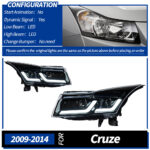 Suitable for 09-16 Chevrolet Cruze xenon headlight assembly with angel eye lenses and turn signals. Model 1515 China - Halogen, without LED bulb. - Image 7