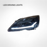 2012-2014 Crosstour 12V headlight assembly retrofit with LED daytime running lights and turn signals, dual-lens OLIVER 55W - white, LED projector headlights with devil eye effect, single-sided. - Image 2