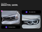 LED Laser Dual-Color DRL Yellow and White Headlights for BMW 3 Series E90 (2005-2012) G22 Model - Plug and Play - Compatible with Original Xenon Headlights with AFS - Image 2