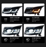 Suitable for 09-16 Chevrolet Cruze xenon headlight assembly with angel eye lenses and turn signals. Model 1515 China - Halogen, without LED bulb. - Image 4