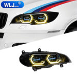 Matrix LED headlight assemblies for BMW 3 Series G20 and G28 models (2019-2022), dual-color DRL four-lamp low beam headlights, eight-lamp high beam headlights.