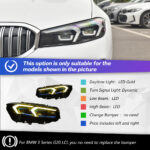 Car lighting system, car parts, LED headlights, BMW 5 Series G30 530 525 540 laser headlight upgrade - left/right, 21-23 LCI LED indicator lights - Image 10