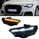 Automotive Parts Matrix Headlights for Audi A6L C7 2012-2018 New Upgraded A6 LED Lens Headlights, Plug and Play - Left + Right, 16-18