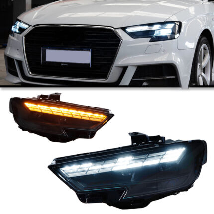 Automotive Parts Matrix Headlights for Audi A6L C7 2012-2018 New Upgraded A6 LED Lens Headlights, Plug and Play - Left + Right, 16-18