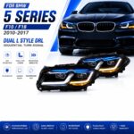 Upgraded G-Style LED taillights for BMW 5 Series F11 Touring 2011-2017, dynamic sequential turn signals and plug-and-play taillights - AS Image, Left